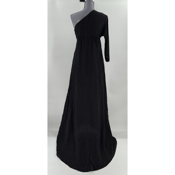 TUCKER Graceful Elegance Black One-Shoulder Long Sleeve Maxi Dress SIZE SMALL - Picture 5 of 14